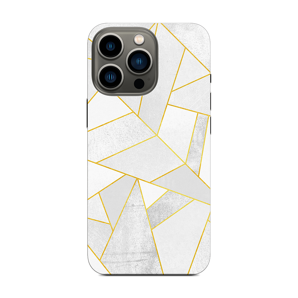 White Stone / Golden Lines iPhone Skin
