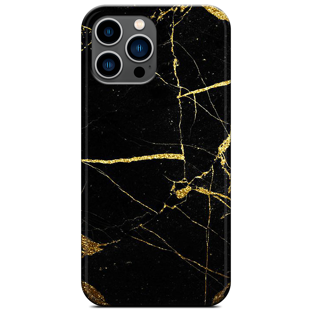 Black and Gold Marble iPhone Case
