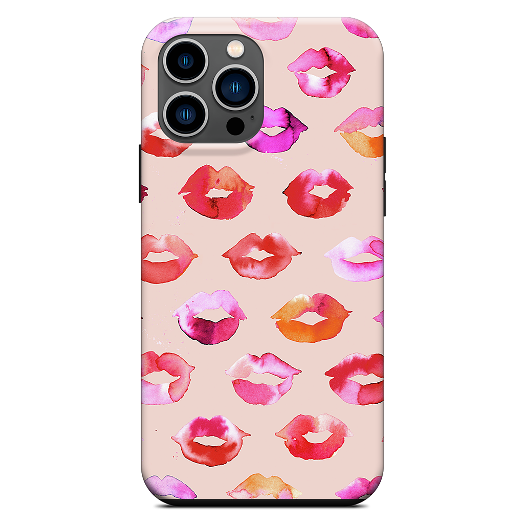 Sweet Coral Pink Lips iPhone Case