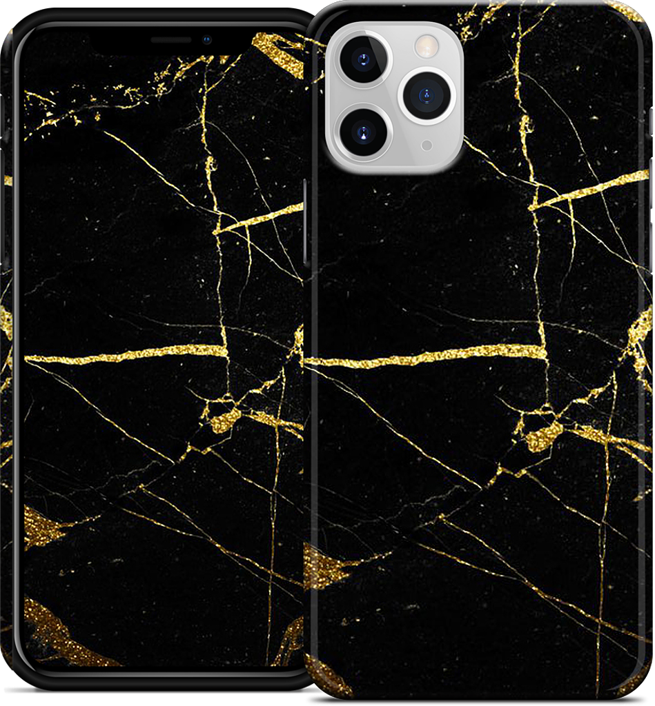 Black and Gold Marble iPhone Case