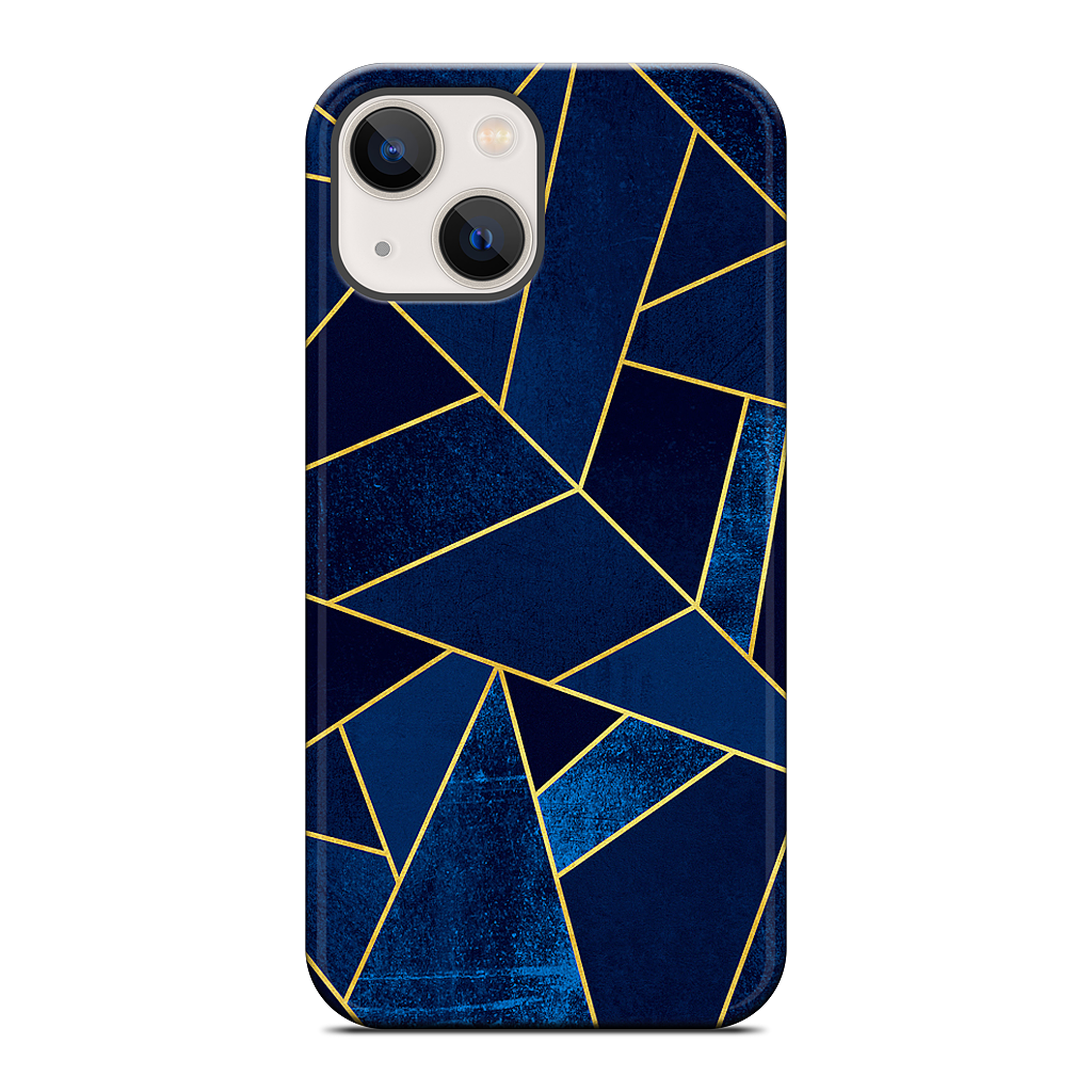 Blue Stone / Gold Lines iPhone Case