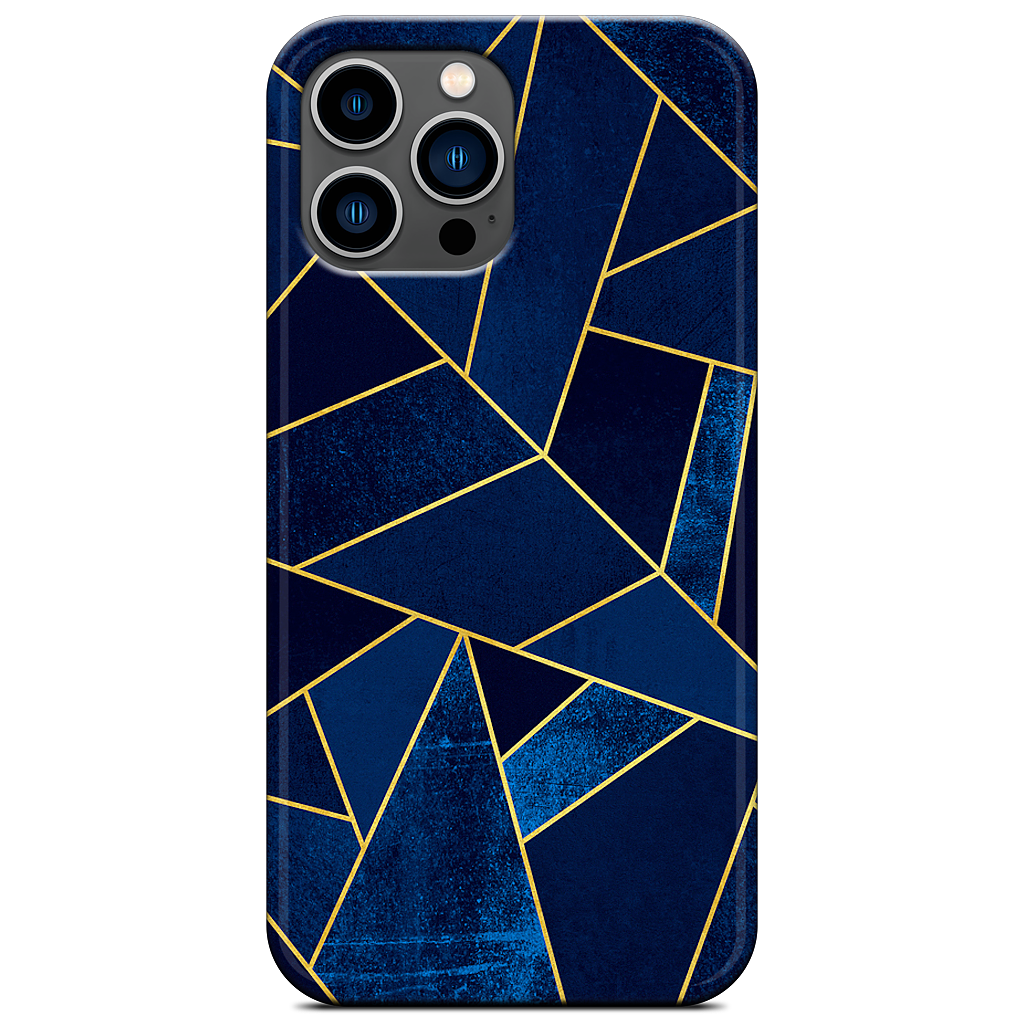Blue Stone / Gold Lines iPhone Case