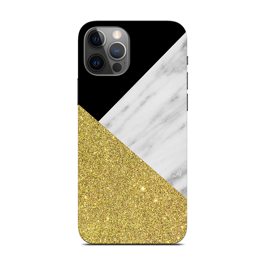 Gold and Real Italian Marble Collage iPhone Skin