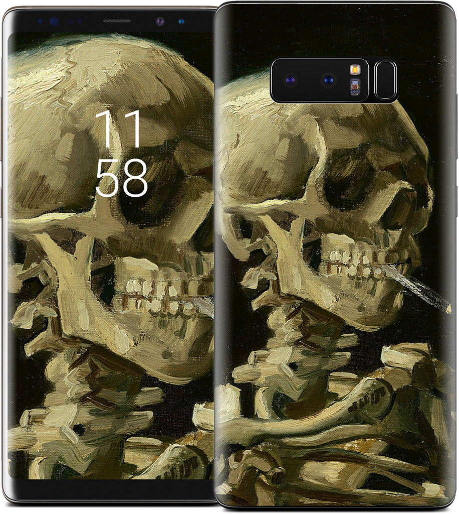 Skull of a Skeleton with Burning Cigarette Samsung Skin
