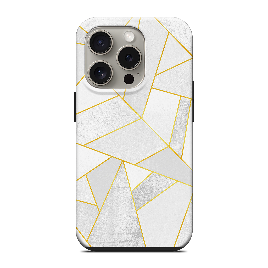 White Stone / Golden Lines iPhone Case