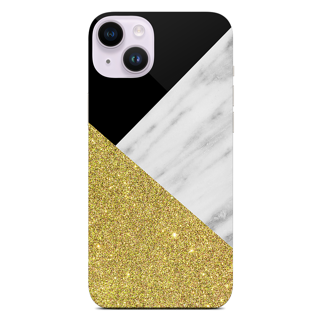 Gold and Real Italian Marble Collage iPhone Skin