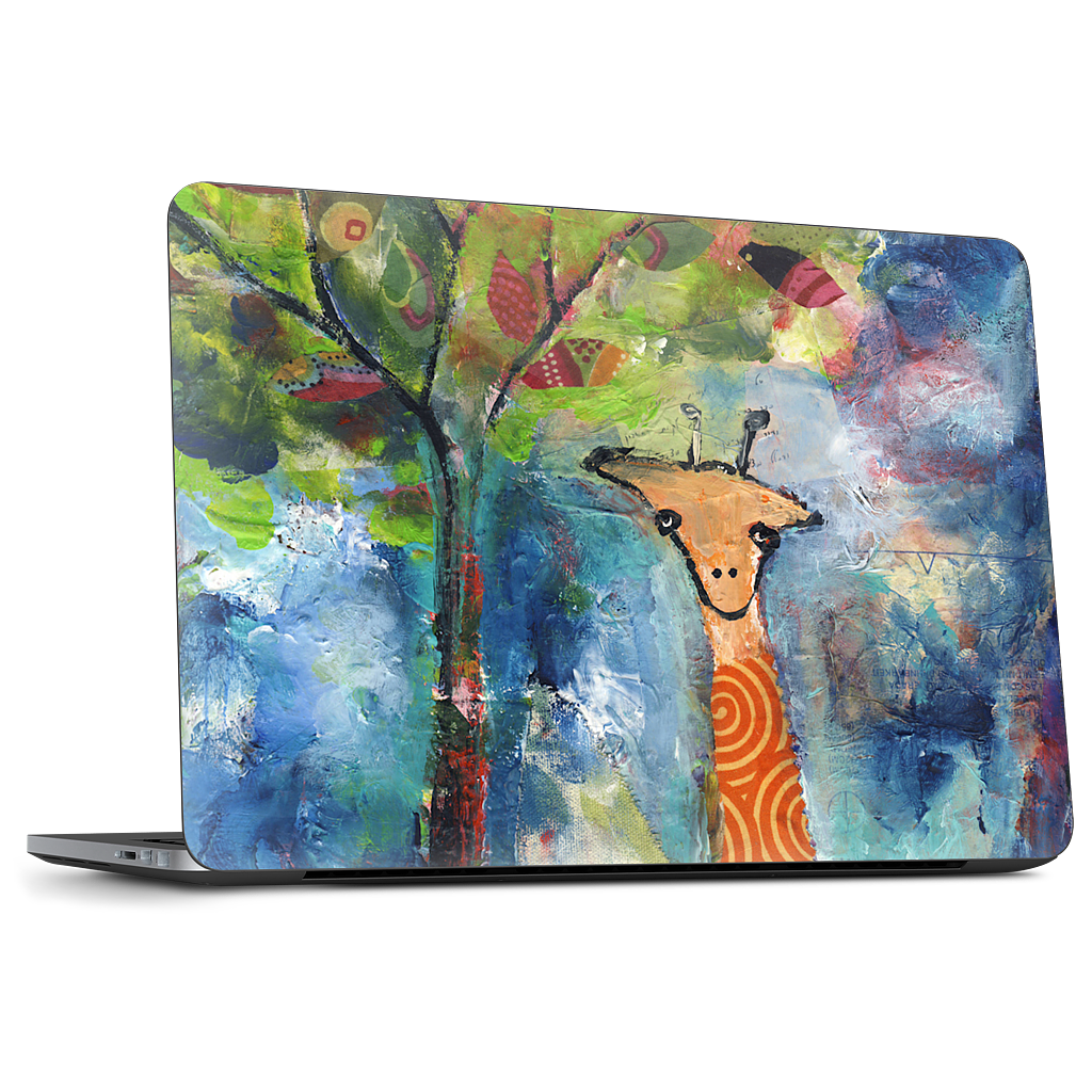 Giraffe By The Tree Dell Laptop Skin