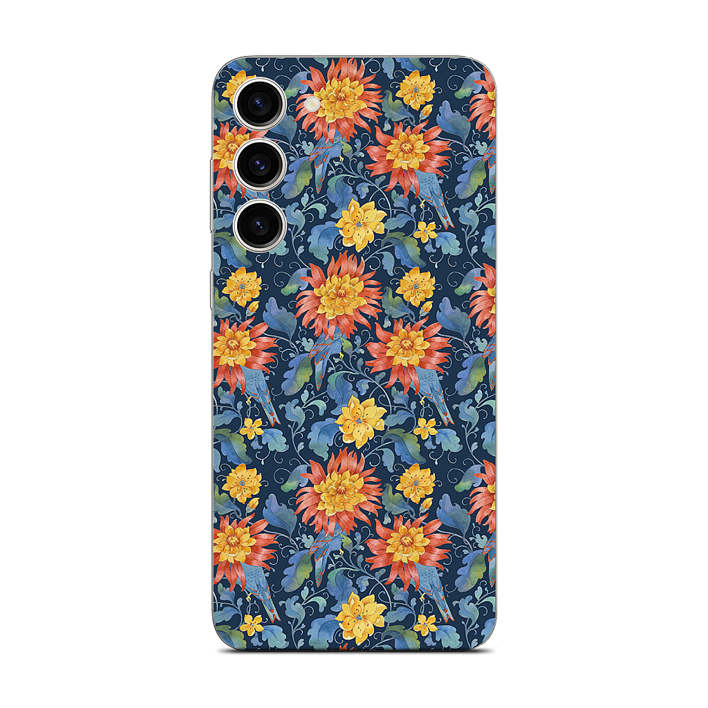 Blue Bird Pattern Samsung Skin