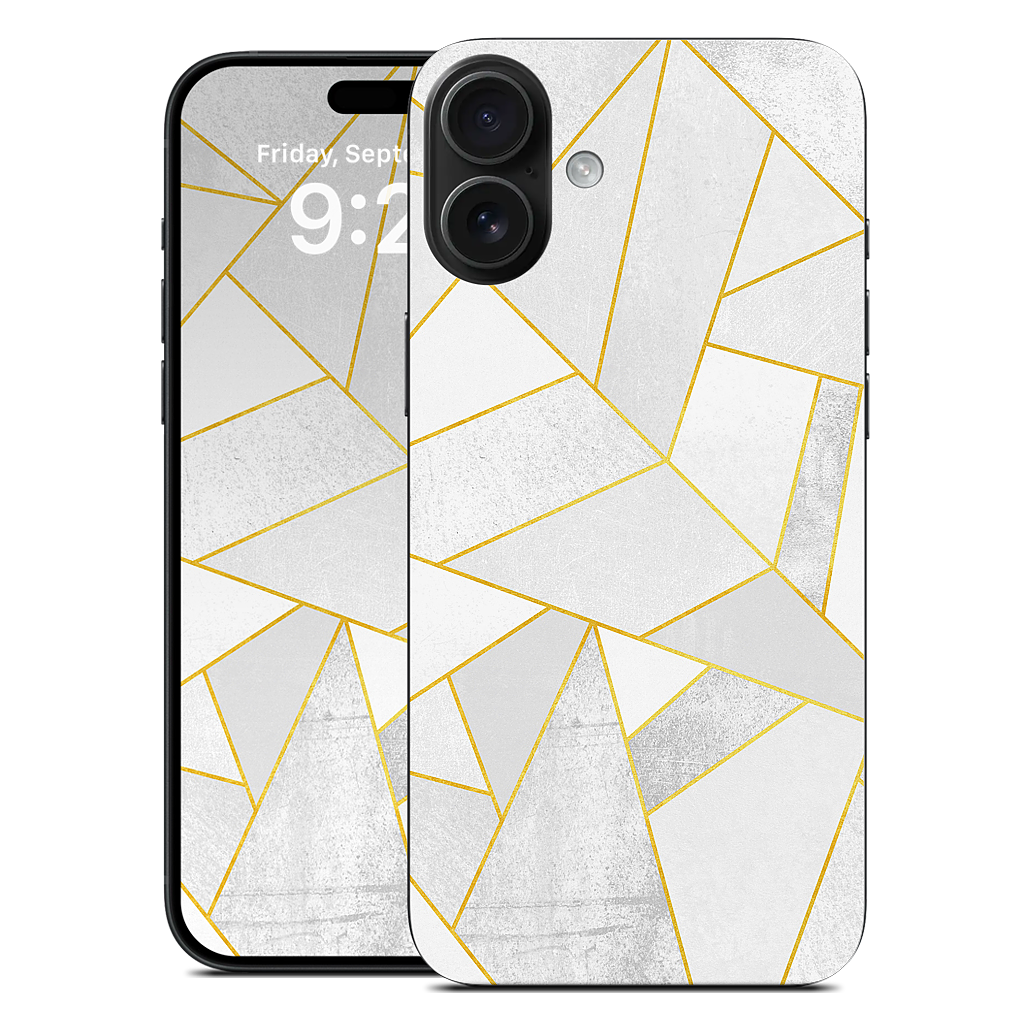 White Stone / Golden Lines iPhone Skin