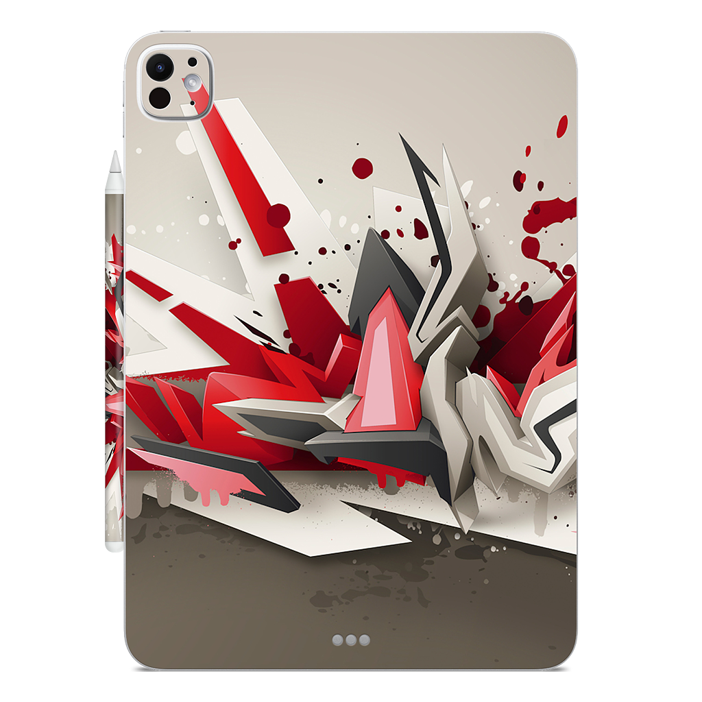 Red Metal iPad Skin