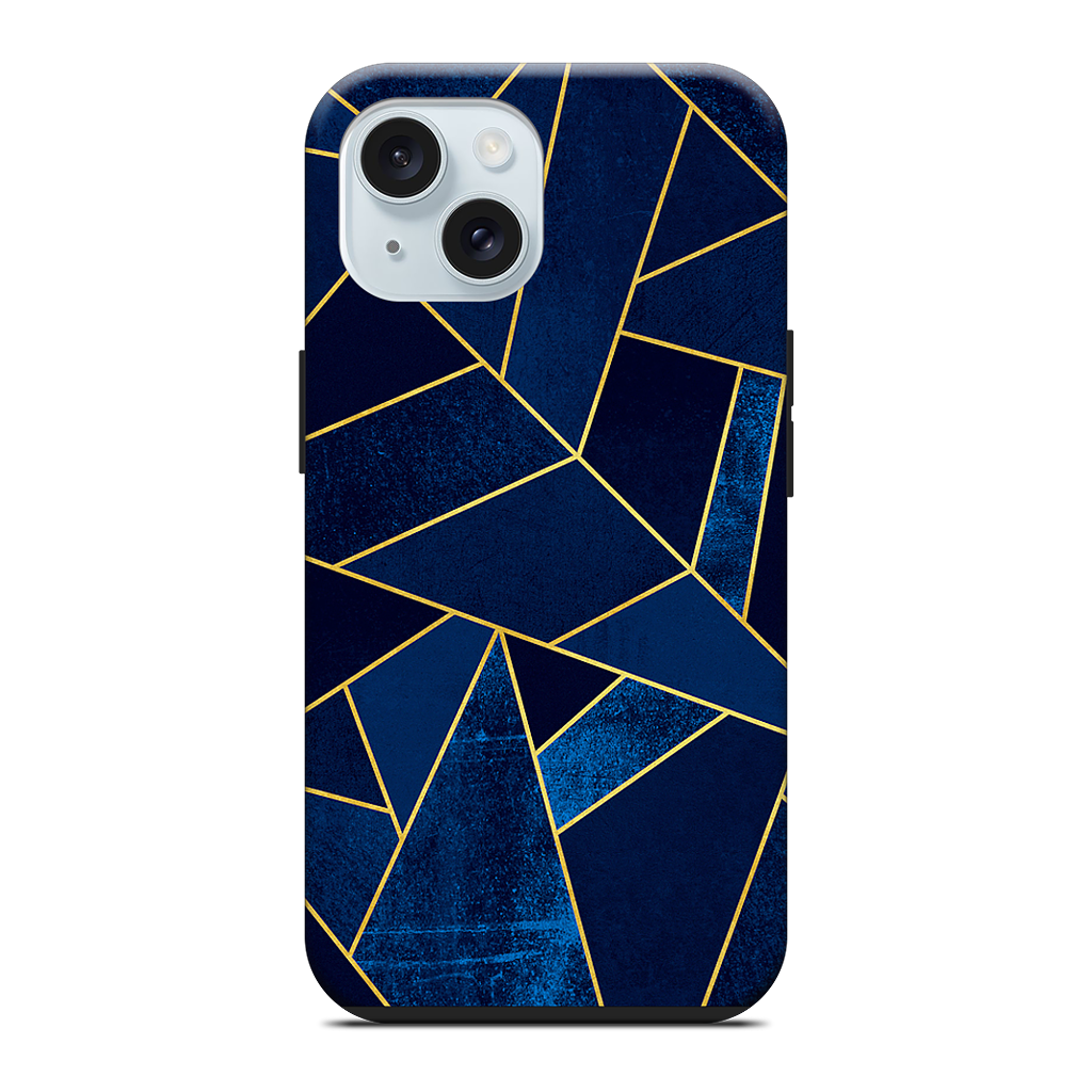 Blue Stone / Gold Lines iPhone Case