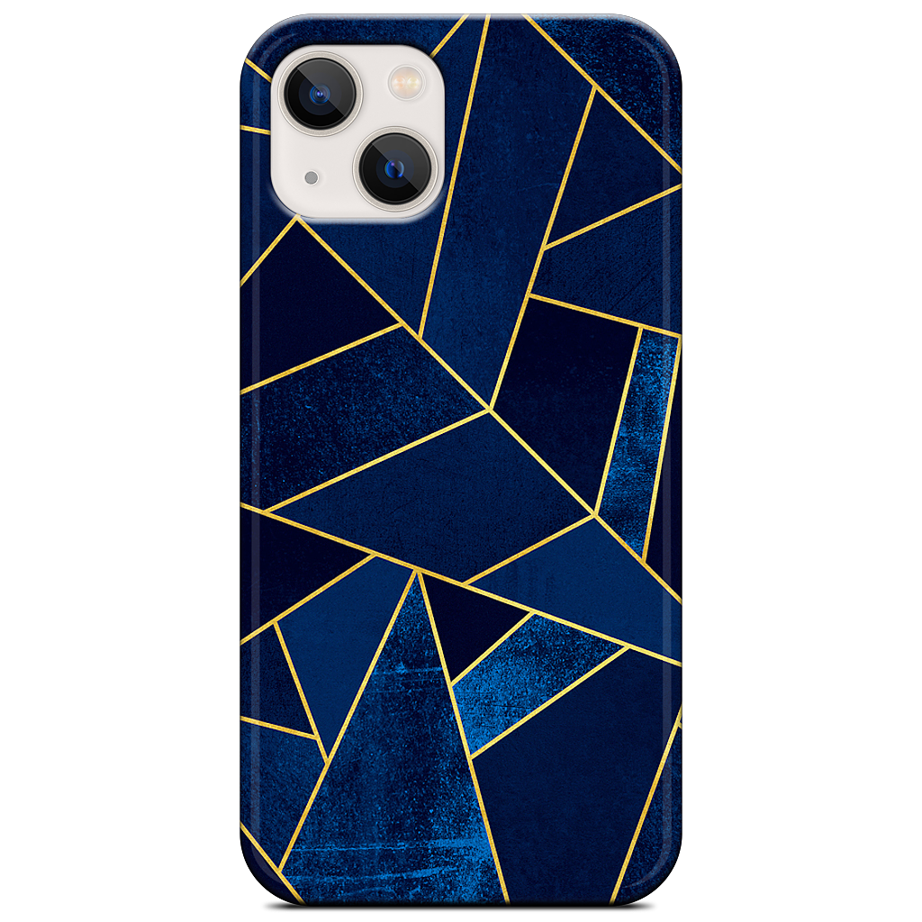 Blue Stone / Gold Lines iPhone Case