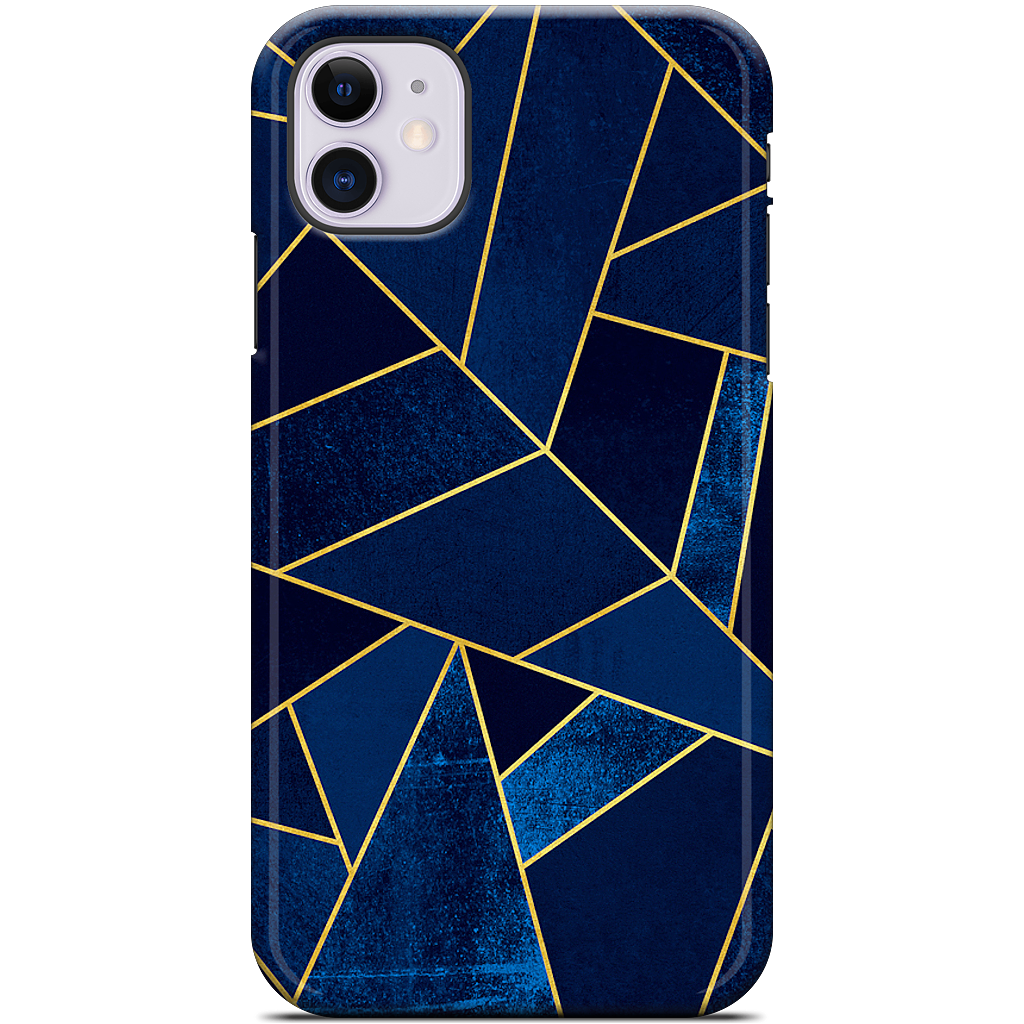 Blue Stone / Gold Lines iPhone Case