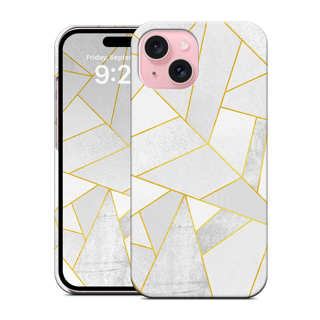 White Stone / Golden Lines iPhone Case