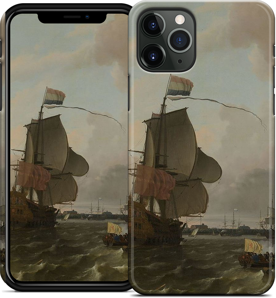The Warship Brielle on the Maas Rotterdam iPhone Case