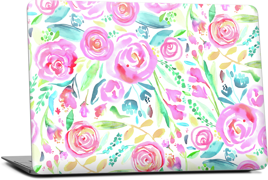 Sweet Floral Roses Pastel Bouquet MacBook Skin