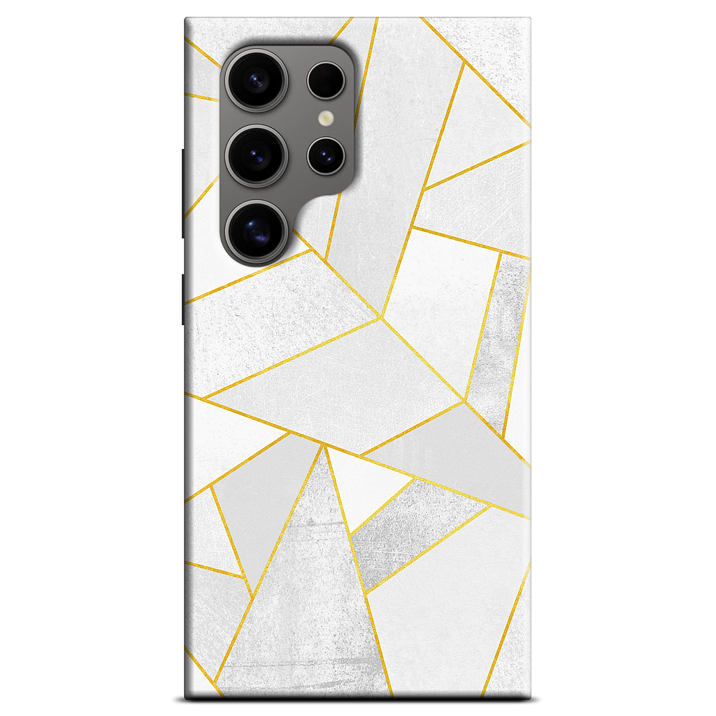 White Stone / Golden Lines Samsung Case
