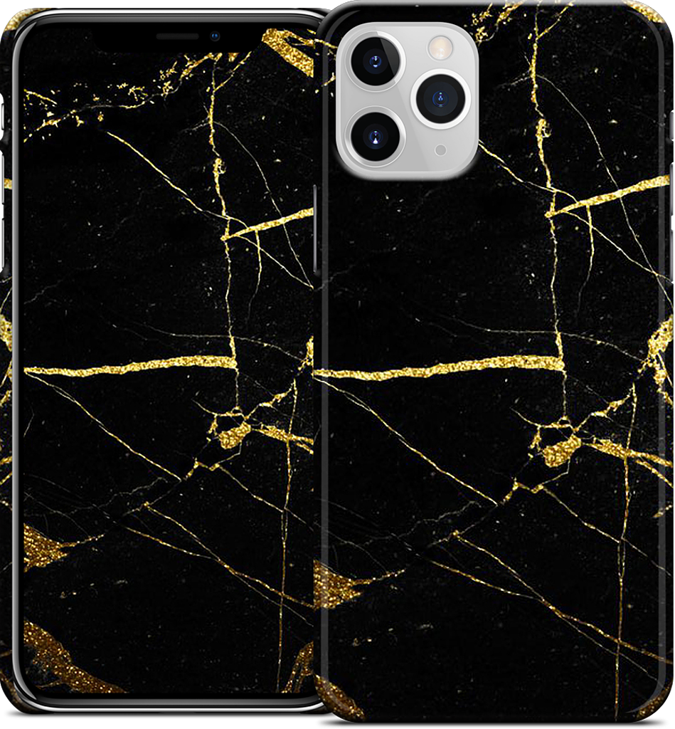 Black and Gold Marble iPhone Case