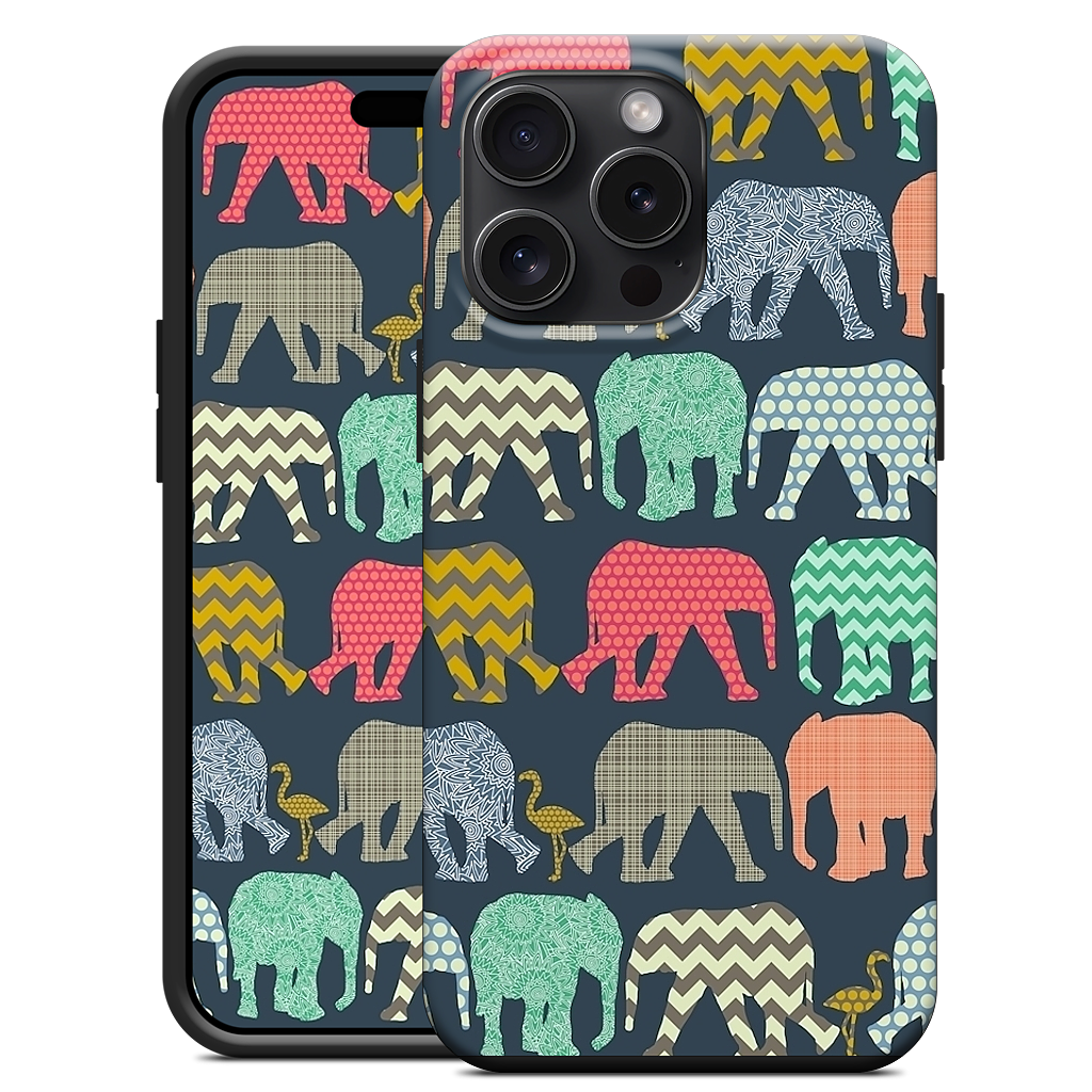 baby elephants and flamingos iPhone Case