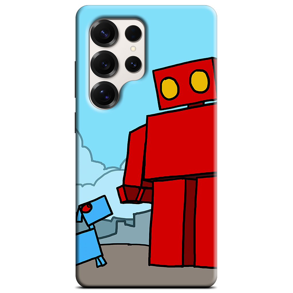 Red Robot Leaving The City Samsung Case