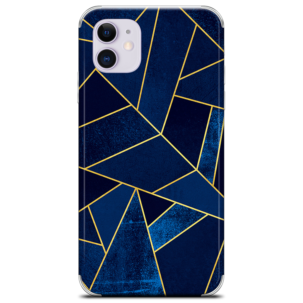 Blue Stone / Gold Lines iPhone Skin