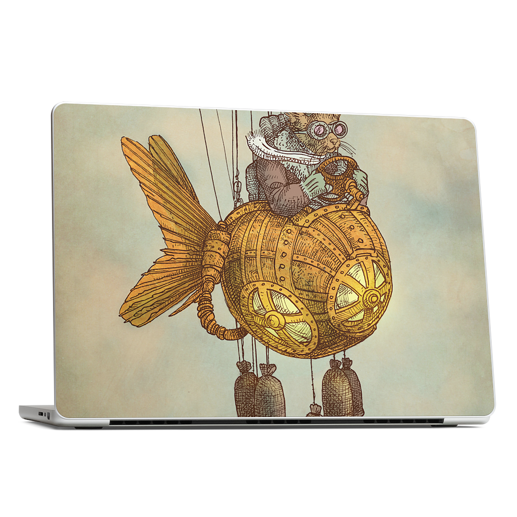 Around The World In A GoldfishFlyer MacBook Skin