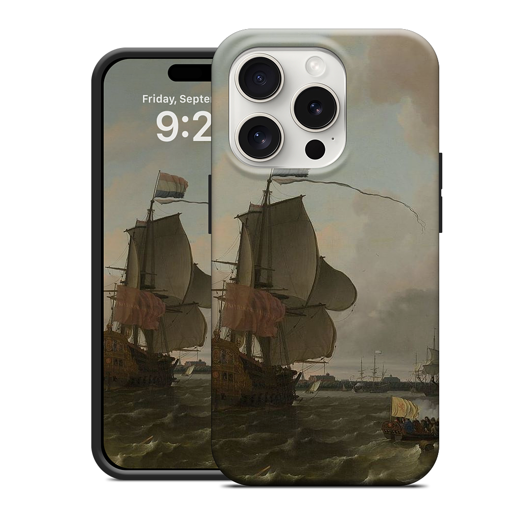 The Warship Brielle on the Maas Rotterdam iPhone Case