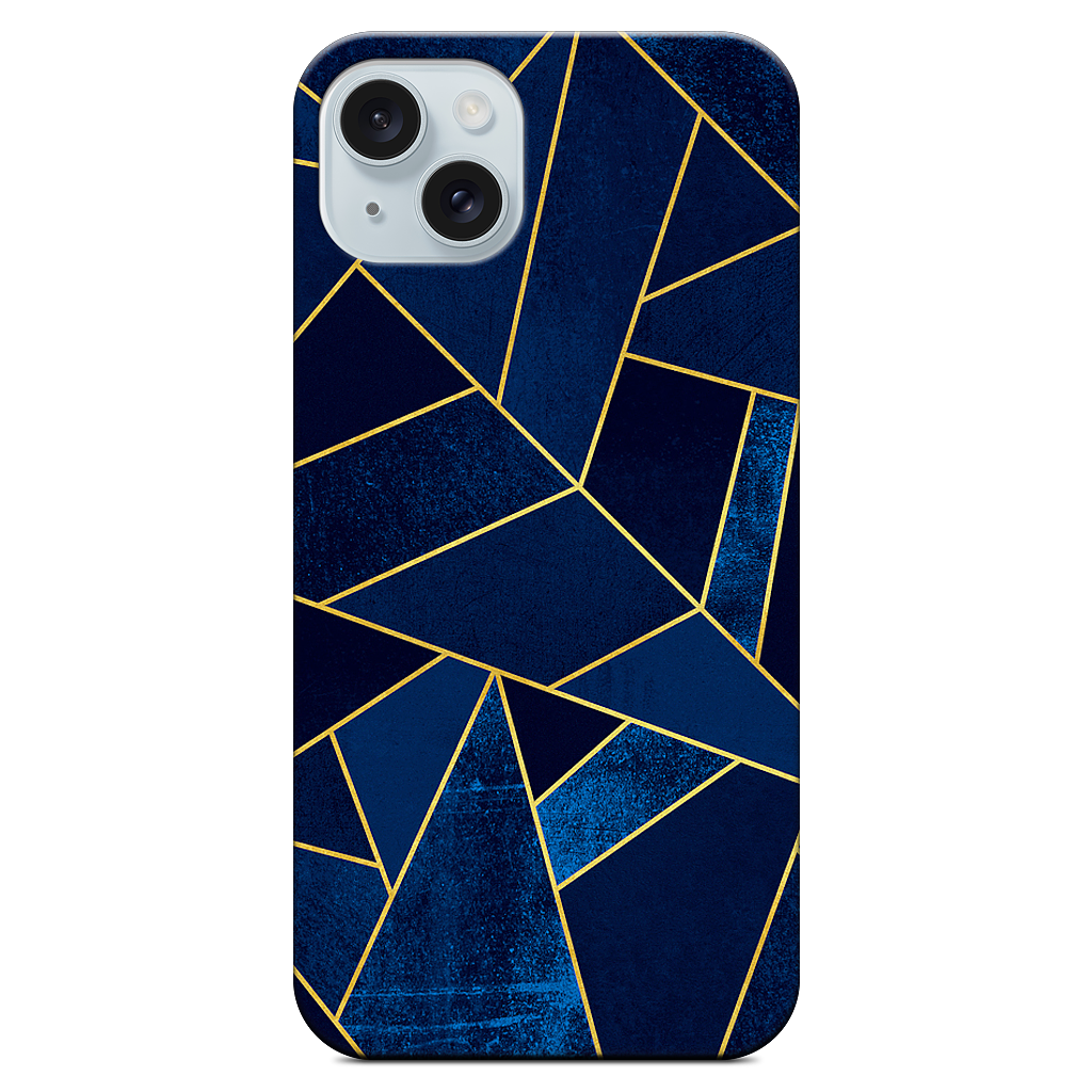 Blue Stone / Gold Lines iPhone Case