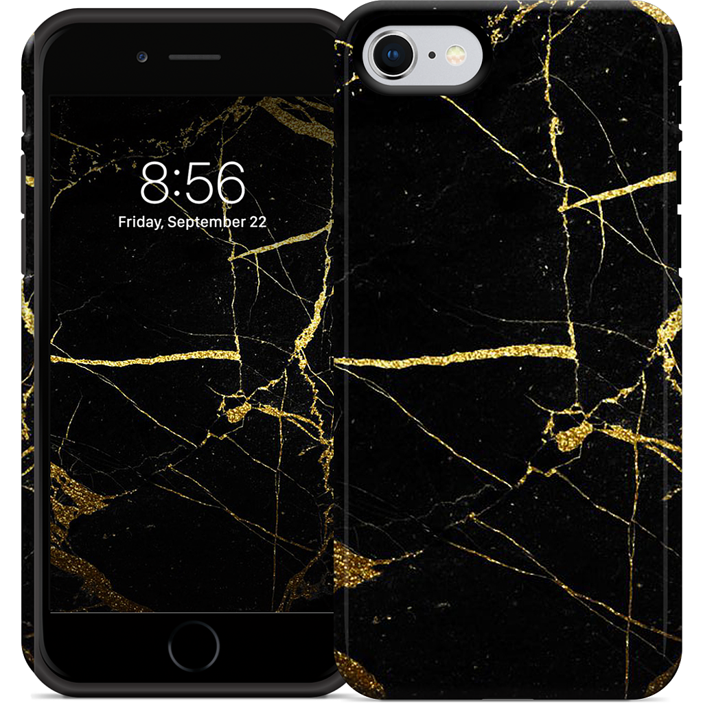 Black and Gold Marble iPhone Case