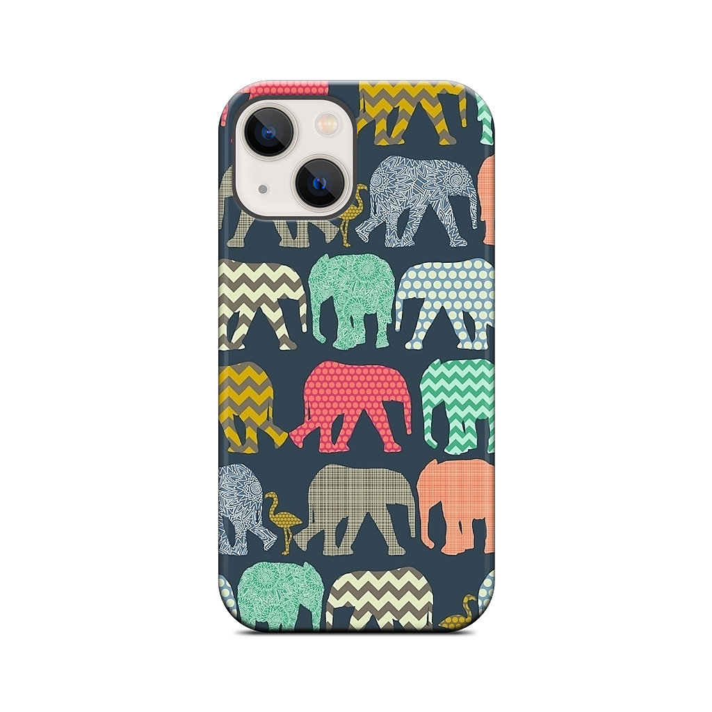 baby elephants and flamingos iPhone Case