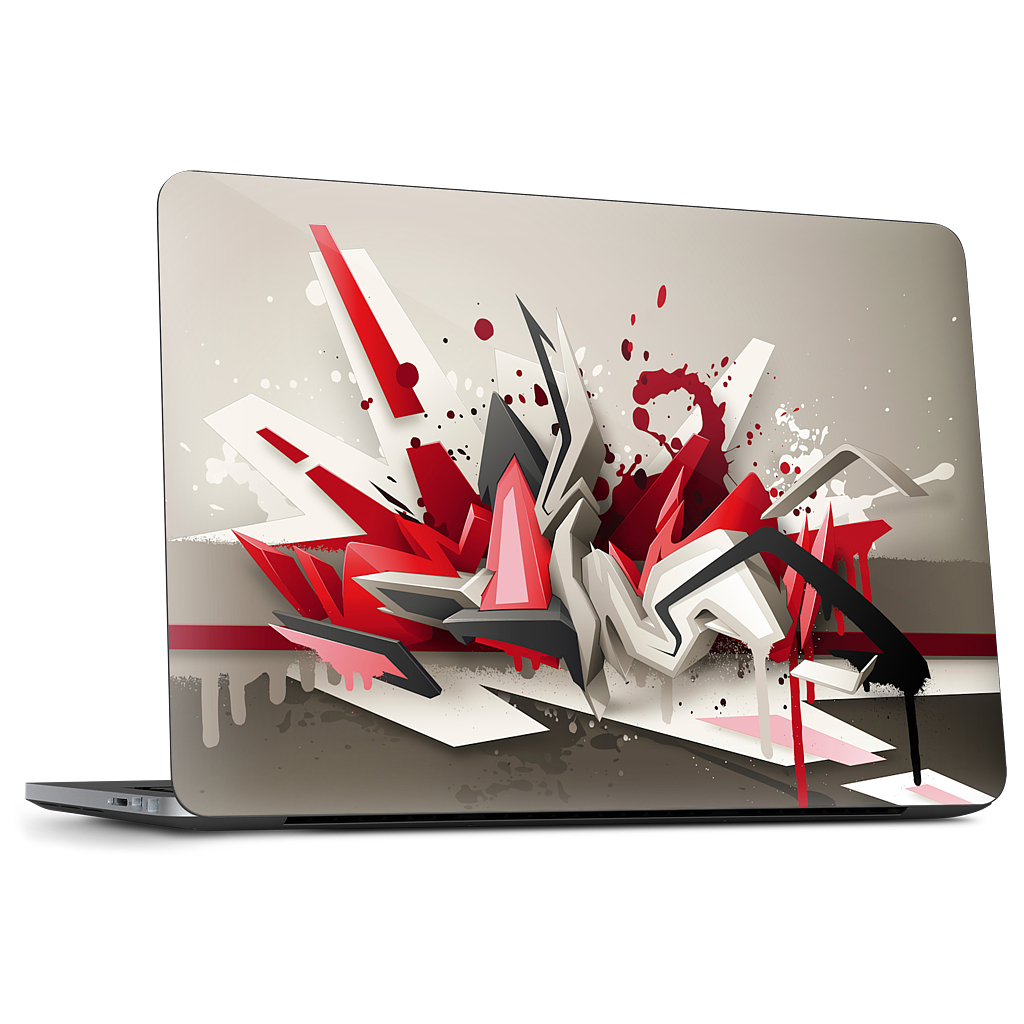 Red Metal Dell Laptop Skin