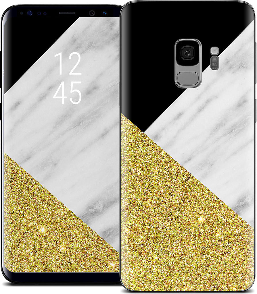 Gold and Real Italian Marble Collage Samsung Skin