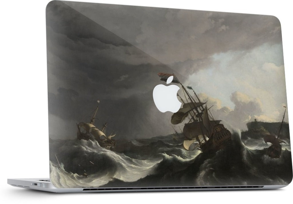 Warships During a Storm MacBook Skin