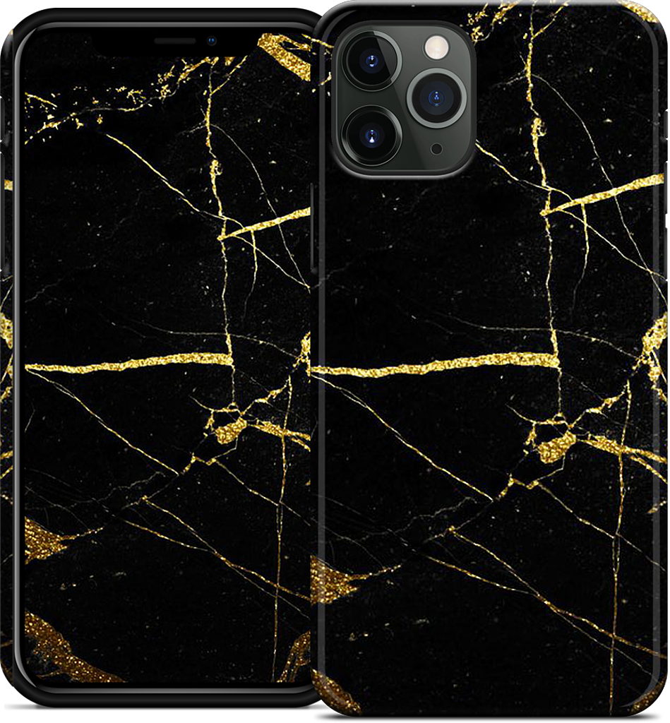 Black and Gold Marble iPhone Case