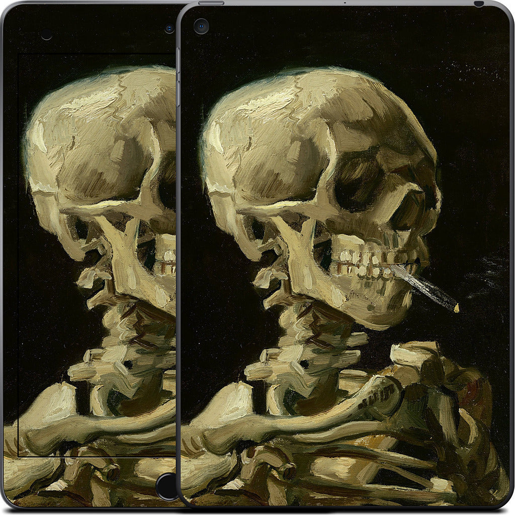 Skull of a Skeleton with Burning Cigarette iPad Skin