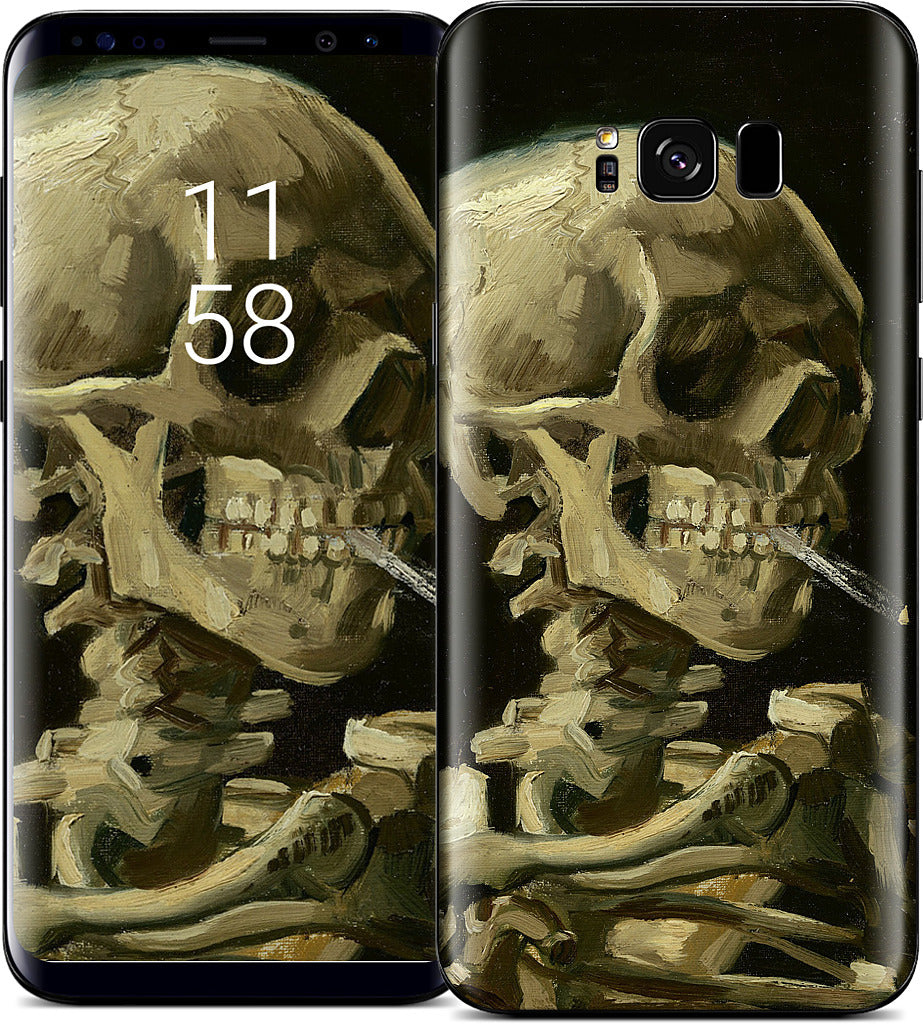 Skull of a Skeleton with Burning Cigarette Samsung Skin