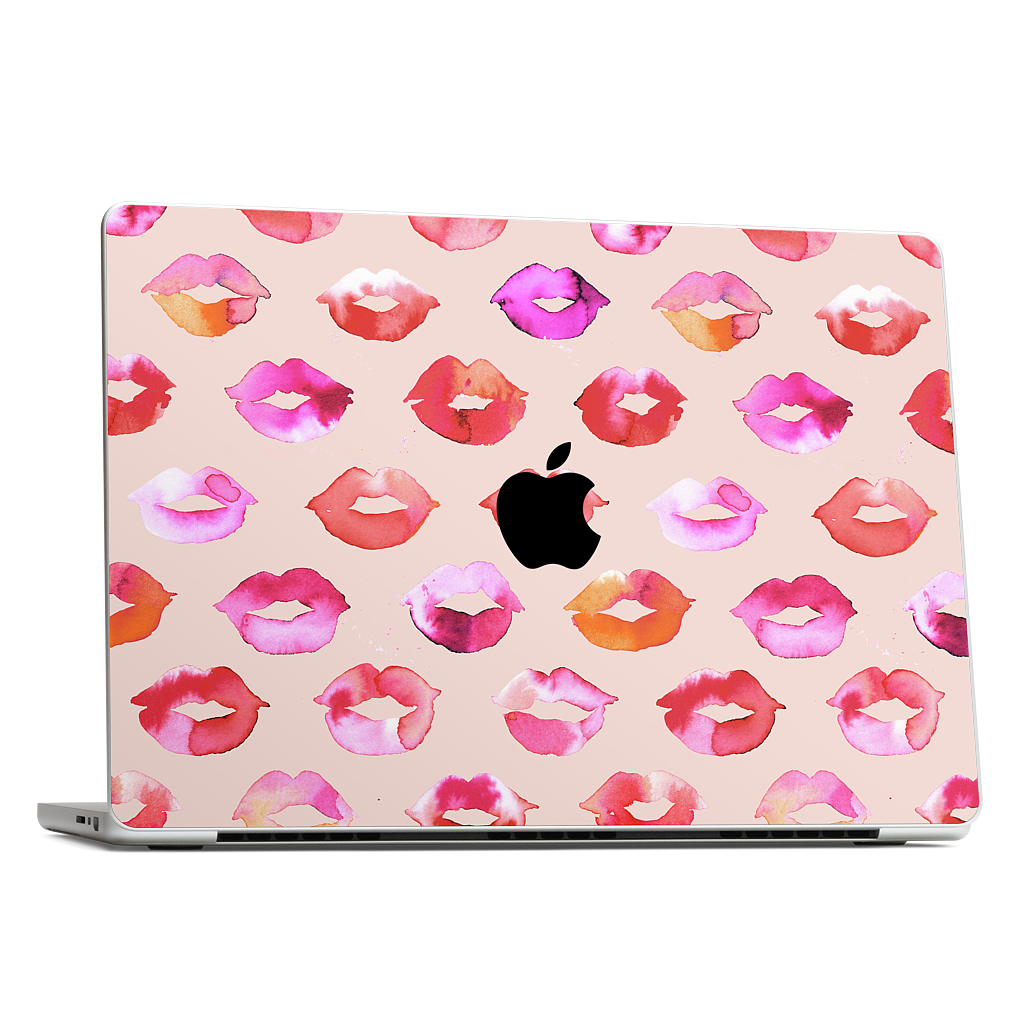 Sweet Coral Pink Lips MacBook Skin