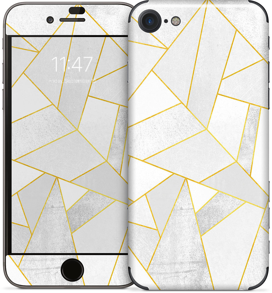 White Stone / Golden Lines iPhone Skin