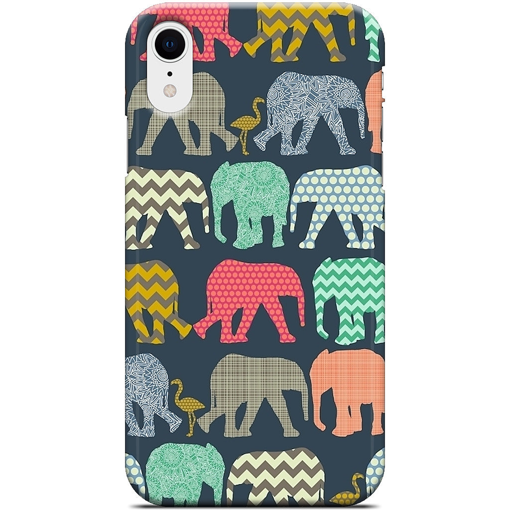 baby elephants and flamingos iPhone Case