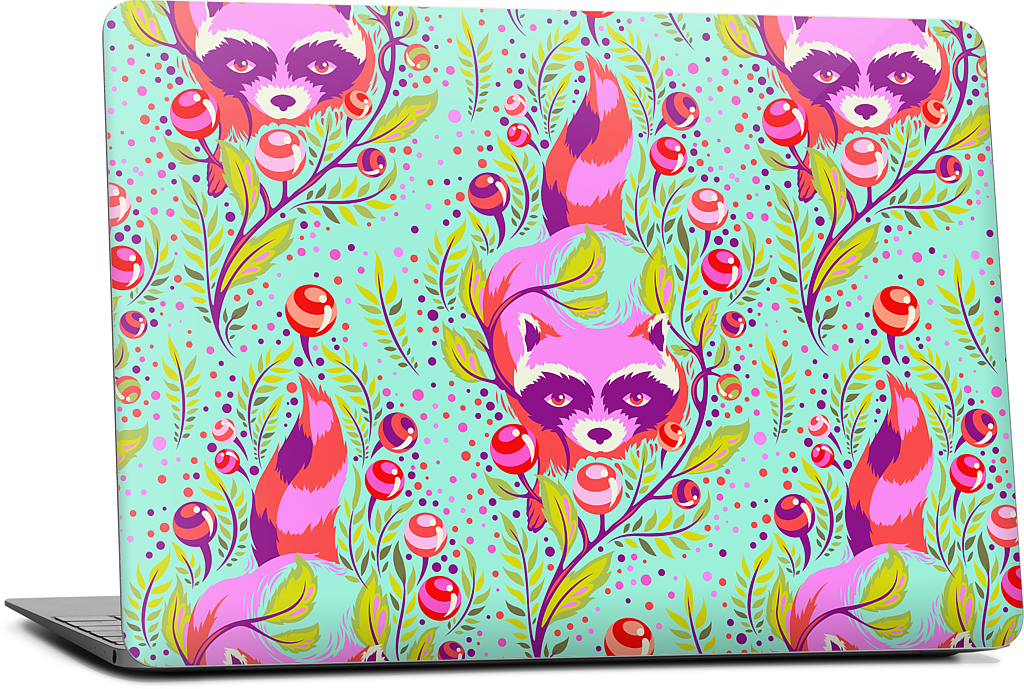 Raccoon Poppy MacBook Skin