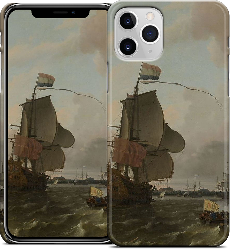 The Warship Brielle on the Maas Rotterdam iPhone Case