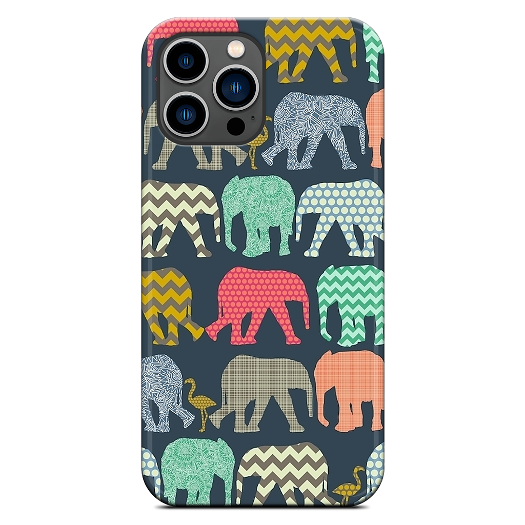 baby elephants and flamingos iPhone Case