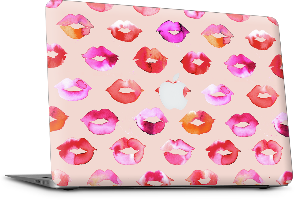 Sweet Coral Pink Lips MacBook Skin