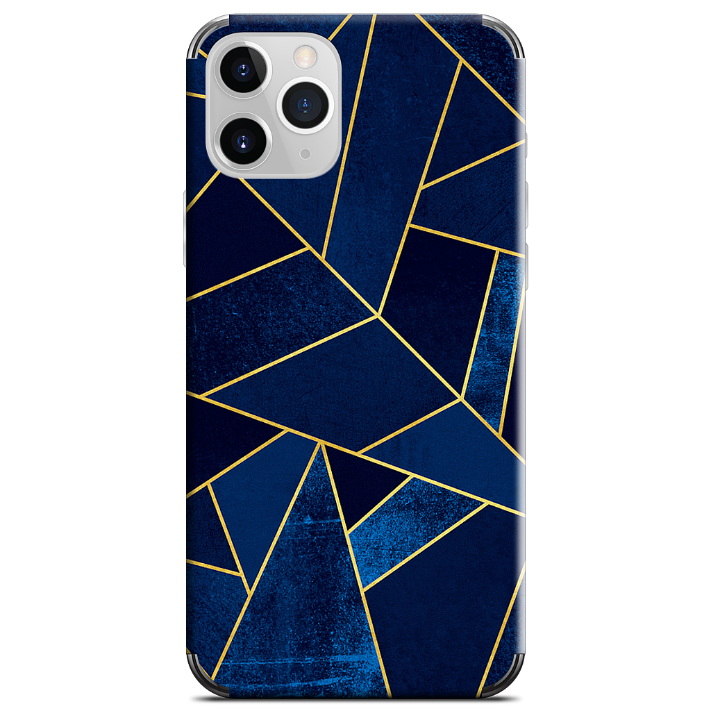 Blue Stone / Gold Lines iPhone Skin