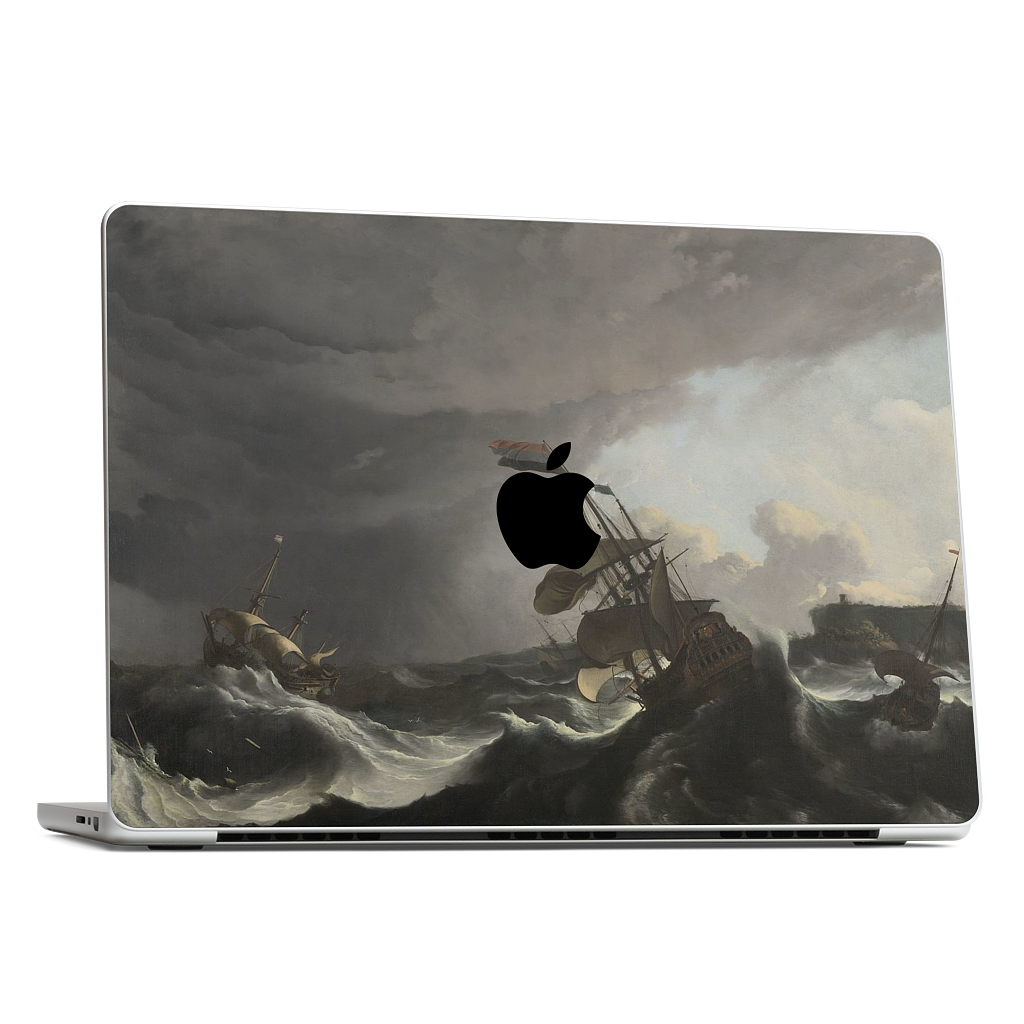 Warships During a Storm MacBook Skin