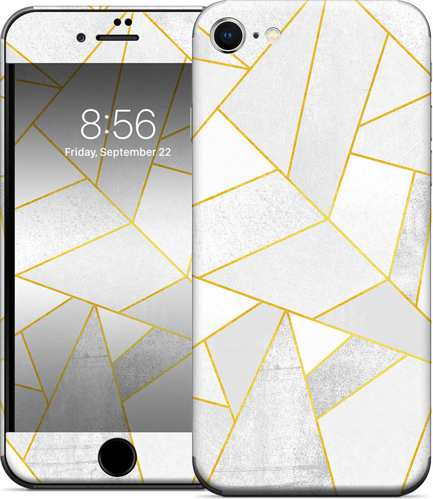 White Stone / Golden Lines iPhone Skin