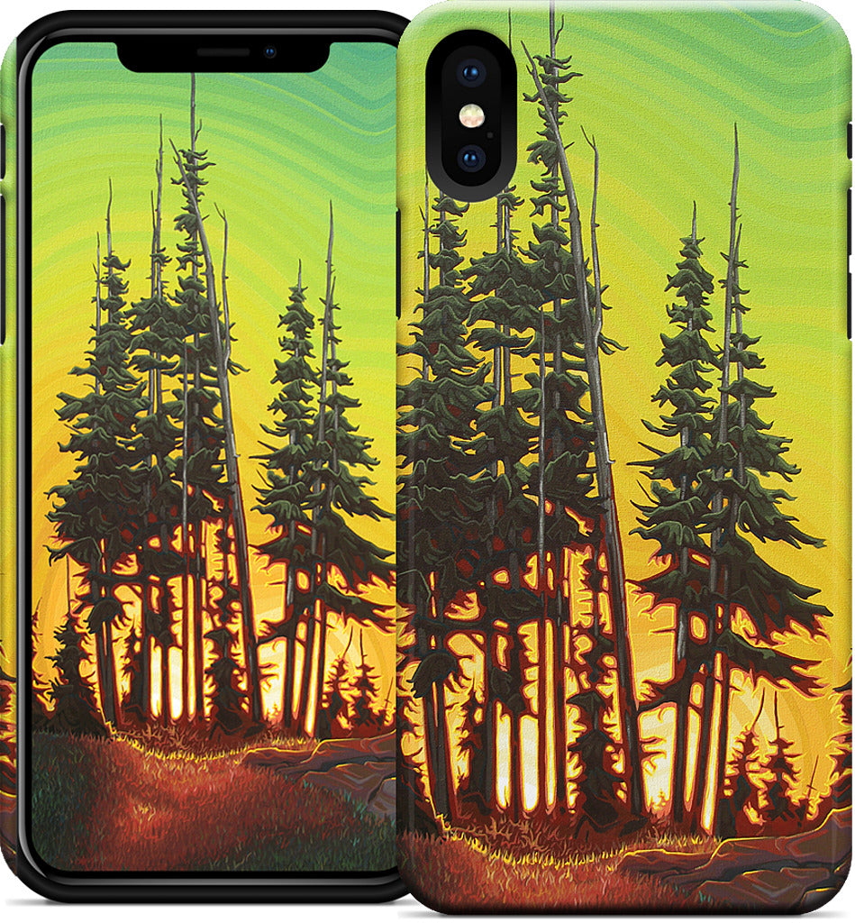 Green Skies At Night iPhone Case