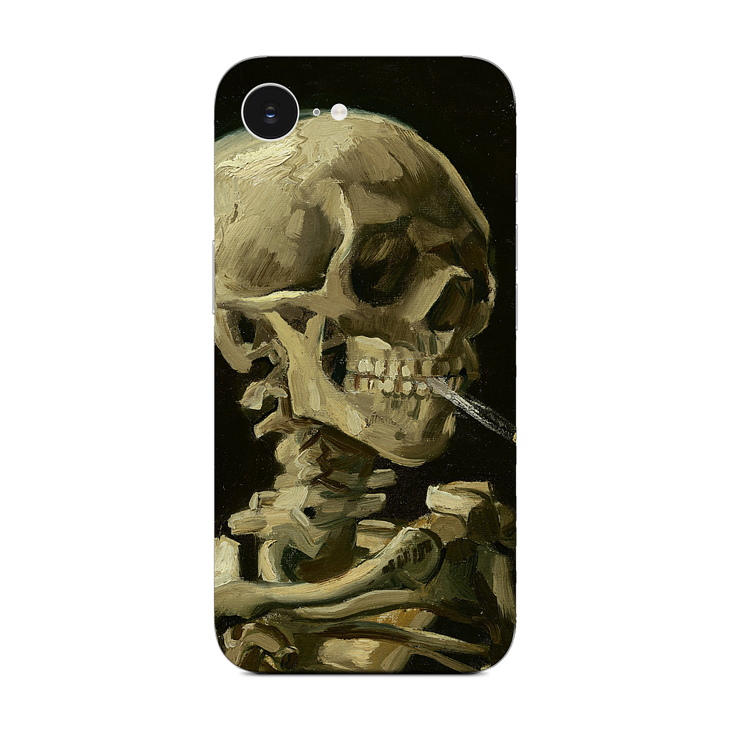 Skull of a Skeleton with Burning Cigarette iPhone Skin