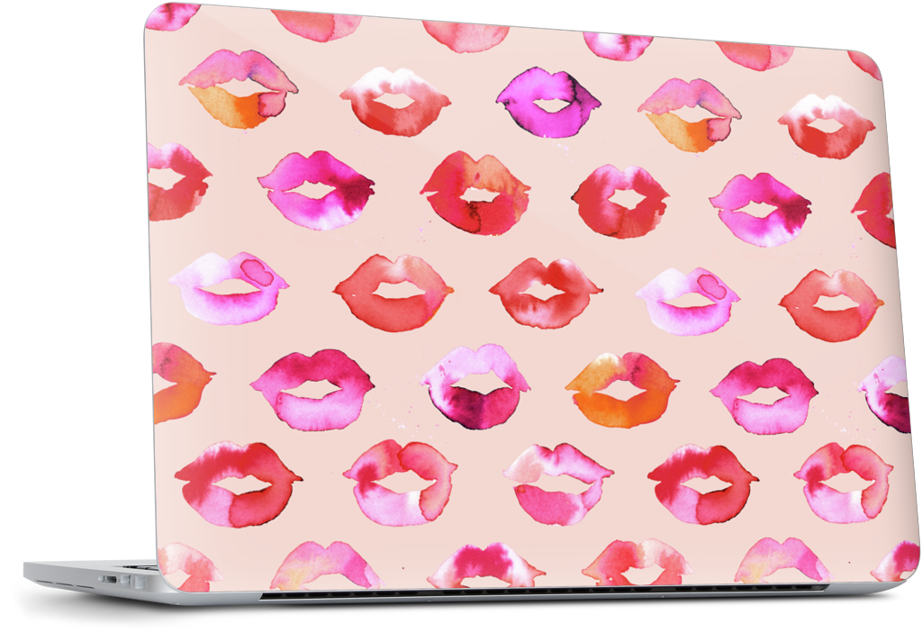 Sweet Coral Pink Lips MacBook Skin