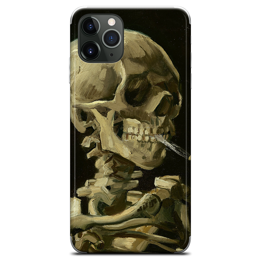 Skull of a Skeleton with Burning Cigarette iPhone Skin